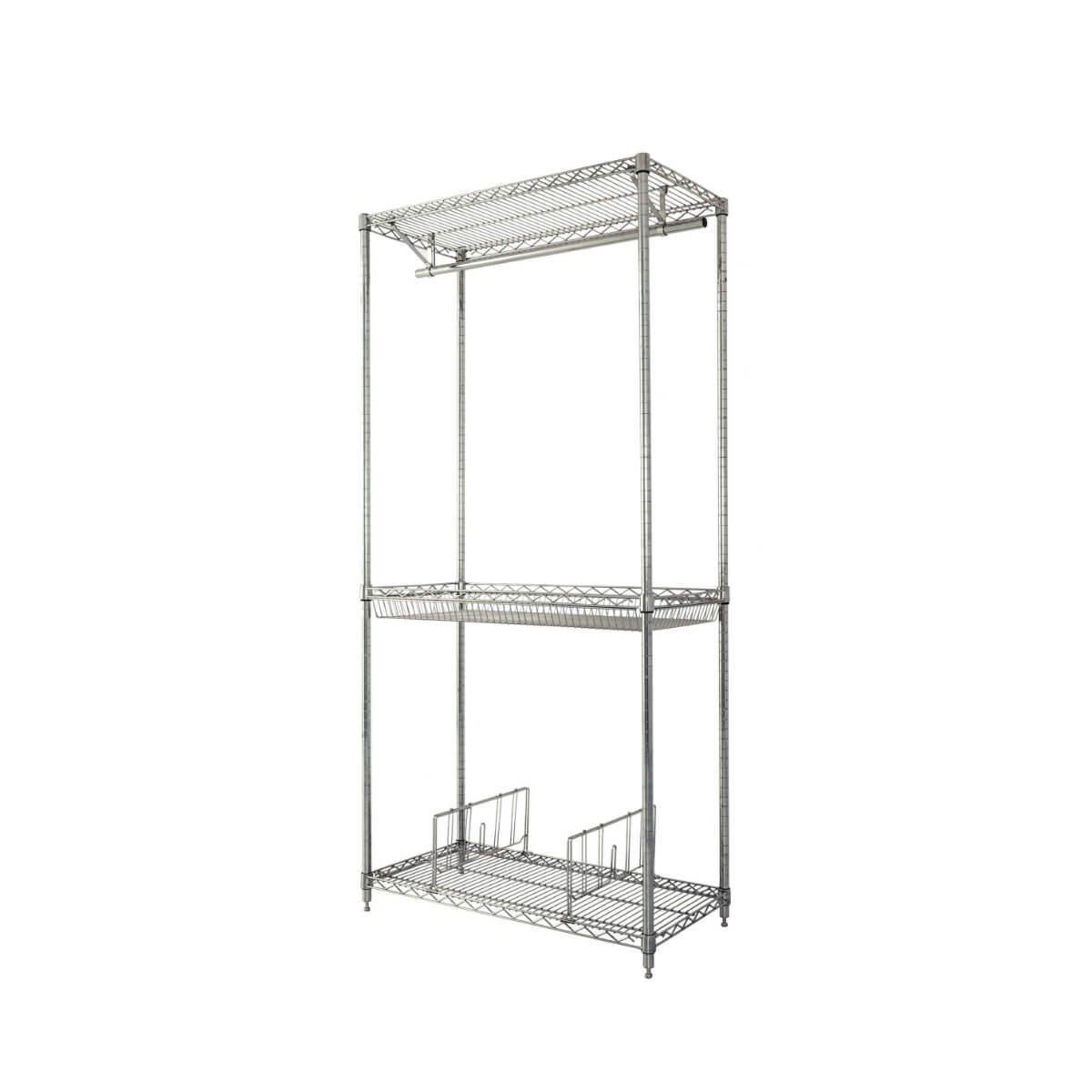 Chrome Wire Shelving Accessories Half, Wire Shelving Accessories