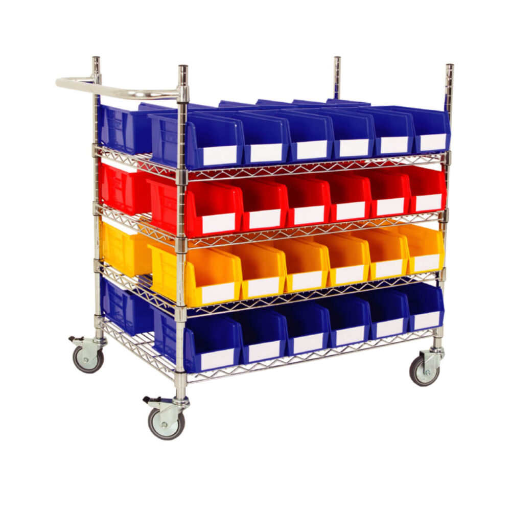 Chrome Wire Trolley Bin Kit